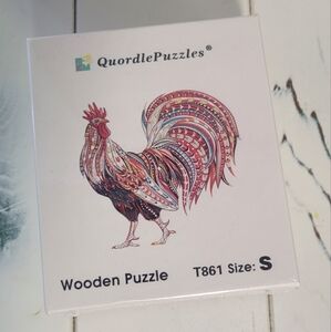 QuordlePuzzles Wooden Rooster Puzzle Contains Small Pieces
